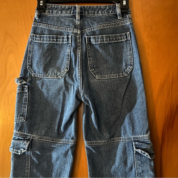 PacSun Dark Blue Cargo Women's Jeans - Picture 2 of 4